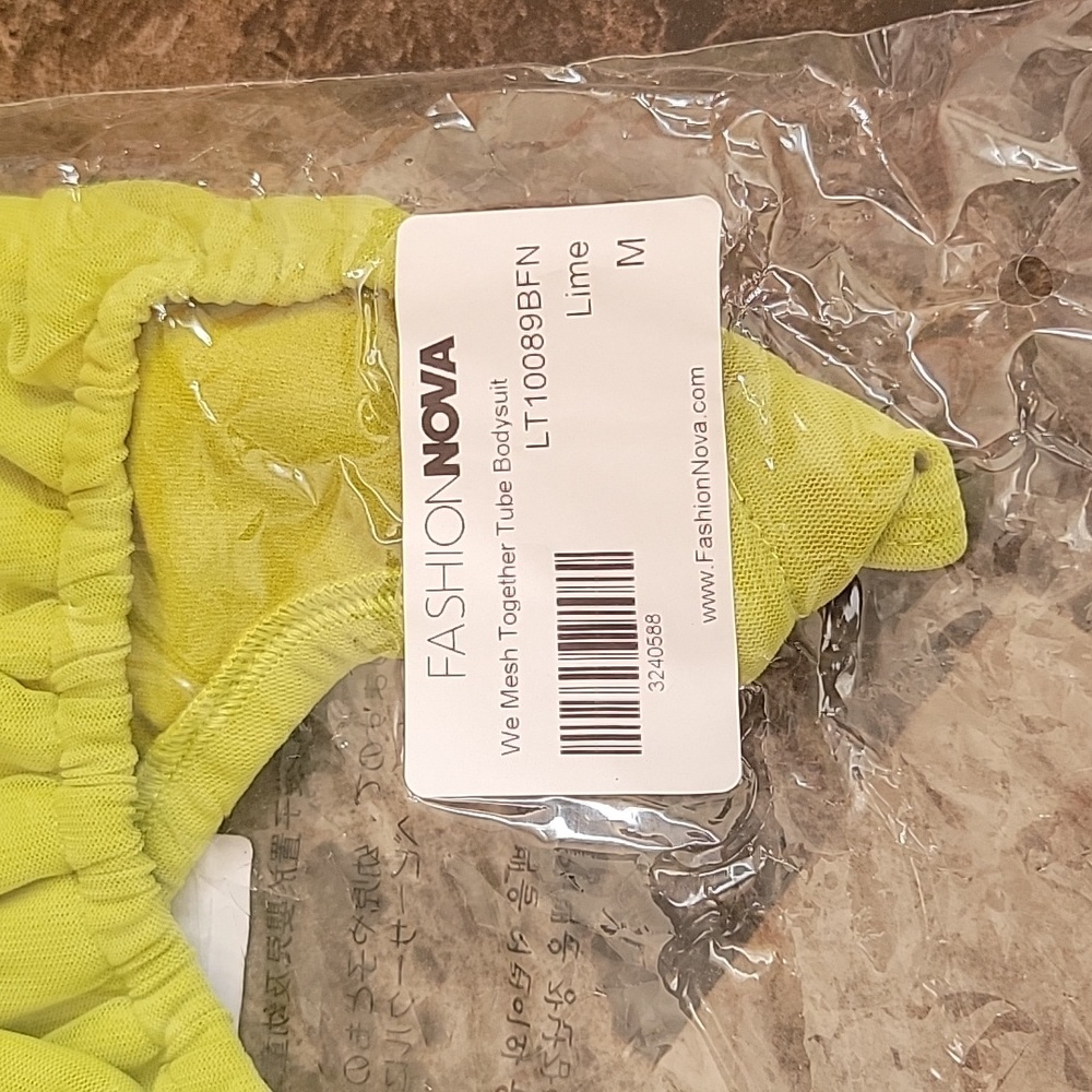 Fashion Nova- We Mesh Together Tube Bodysuit (Lime) *NEW* - Picture 8 of 10
